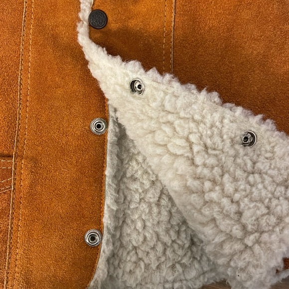 VTG GENUINE LEATHER Polyester Lined Vest Youth Snap Suede Mexico - Picture 7 of 8